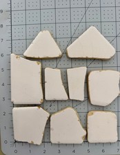 T 533 Genuine Surf Tumbled Tile /White Beach Tile / Sea Glass/Beach Glass/Potter