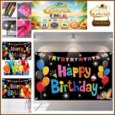 Colorful Happy Birthday Banner Backdrop 43x71 Inch Rainbow Decor Indoor Outdoor