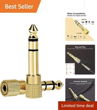 Gold-Plated 6.35mm to 3.5mm TRS Audio Adapter 2-Pack for Maximum Compatibility