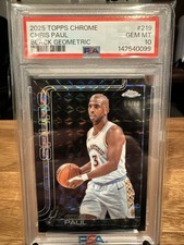 Chris Paul BLACK GEOMETRIC /10! 2025-26 Topps Chrome Basketball PSA 10