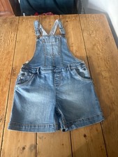 Girls Denim Fat Face  Short Dungarees Age 12-13 Years