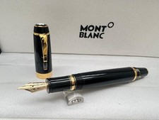 MONTBLANC Boheme Black Fountain Pen Rare Gold M Nib - Used With Box