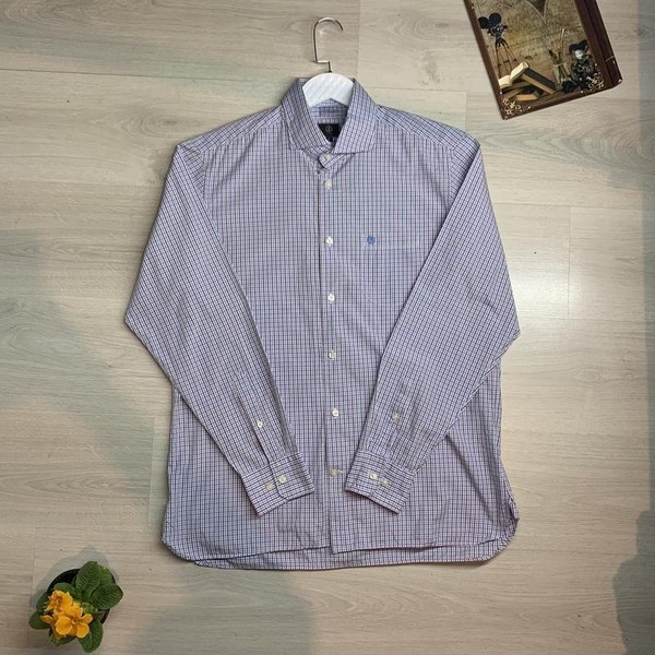 Men Bogner Shirt Navy Cotton L