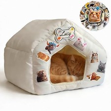 Cat Dog House Indoor Memory Sponge, Foldable Dog House Bed Mat with Cushion f...
