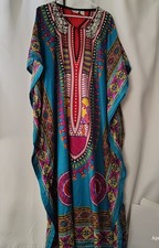New Dashiki Dress Kaftan Caftan Gold Flake poncho African tribal Aztec boho