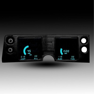 Intellitronix Teal LED Digital Gauge Cluster Set For 68 Chevy Chevelle