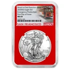2020 (S) $1 American Silver Eagle NGC MS69 Emergency Production FDI Trolley