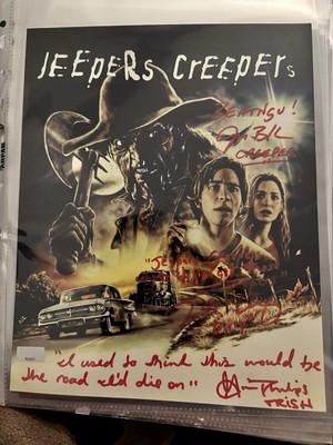 Justin Long , Gina Phillips + 1 Signed 10x8 Photo - Jeepers Creepers - Beckett