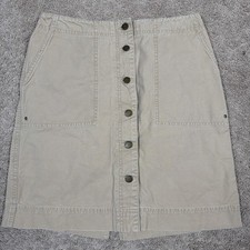 Lauren Ralph Lauren Skirt Womens 8 Khaki Button Vintage Casual Preppy Utility