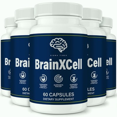 BrainXCell Capsules, Brain X Cell Pills - Memory, Focus, & Brain Health - 5 Pack