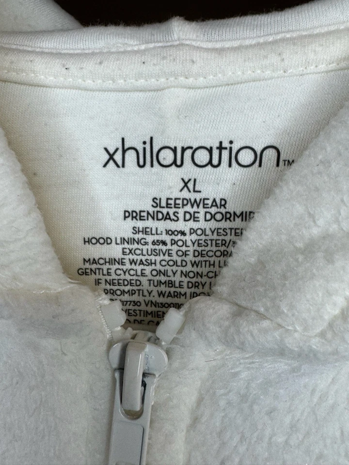 Pijama Xhilaration unicórnio branco adulto uma peça chifre de ouro arco-íris Halloween GG - Imagem 4 de 4