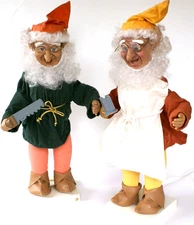 Vintage TELCO MOTION-ETTES of CHRISTMAS 21”  Toymaker Elves Set of 2 Working