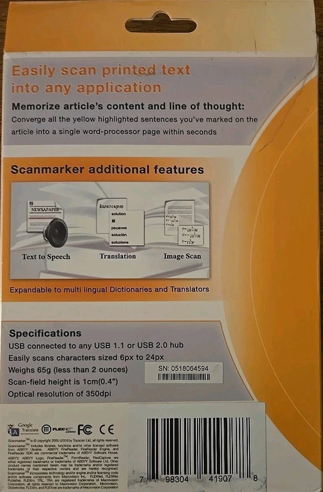 Scanmarker Digital Highlighter OCR Pen Scanner and Reader USB Version NOB - Image 2 of 3