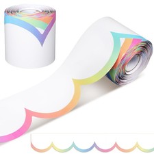 Wave Line Bulletin Board Borders, 65ft Pastel Ombre Die Cut Trim, Multicolor