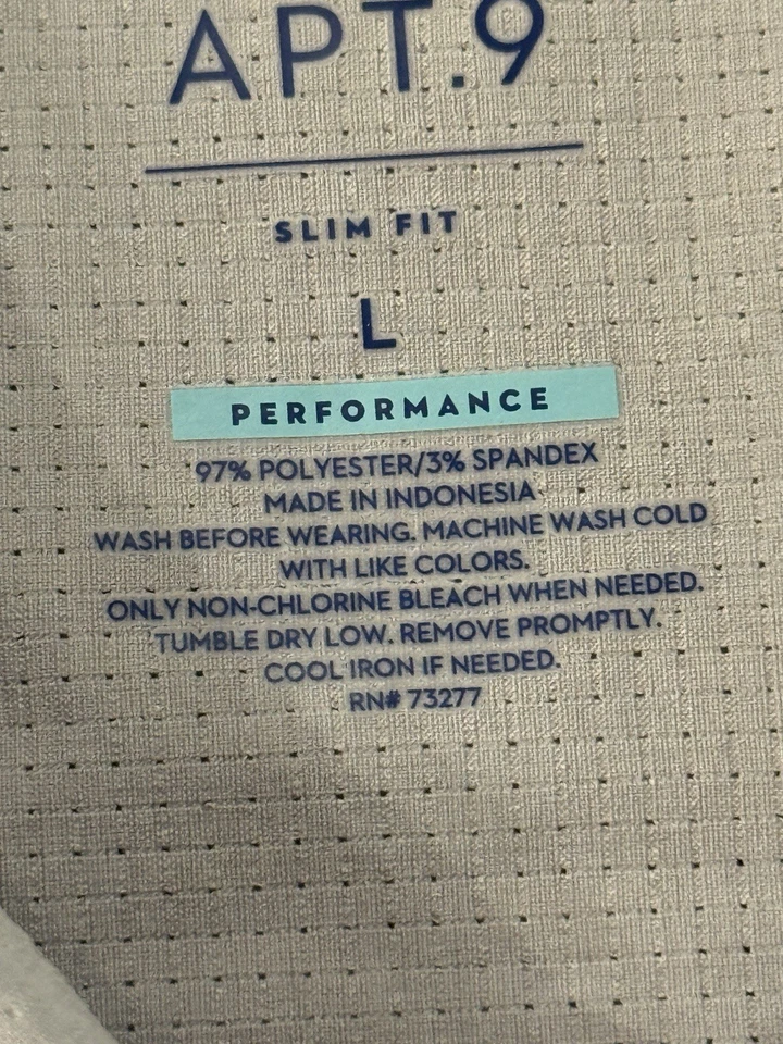 Camisa Apt 9 ajustada con botones rendimiento para hombre L gris manga corta elástica nueva con etiquetas Foto 4 de 4