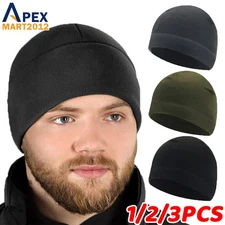 1/2/3PC Military Tactical Skull Beanie Cap Winter Warm Fleece Windproof Ski Hats