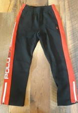 Polo Ralph Lauren Sweatpants Kids 10/12 M Black Red POLO 67 Colorblock Joggers