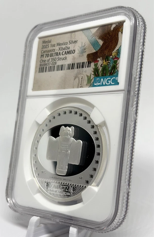 2025 Mexico Silver Proof Medal Camazotz - Xibalba 🔥350 Minted🔥 PF70 UCAM NGC - Image 2 of 4