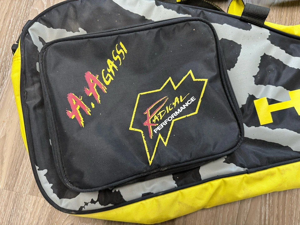 HEAD Andre Agassi Radical Performance 90s Double Tennis Racket Bag Vintage RARE - image 2 of 4