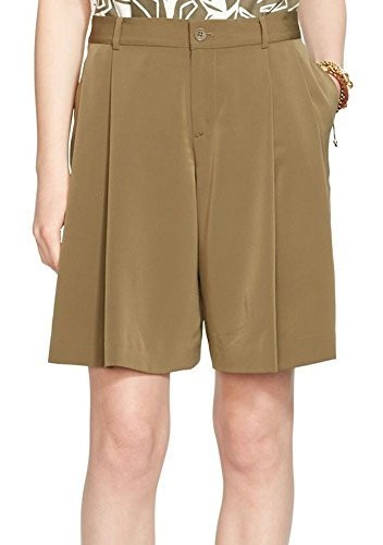 Lauren Ralph Lauren Petite Pleated Short, 4 Petite Olive Marsh