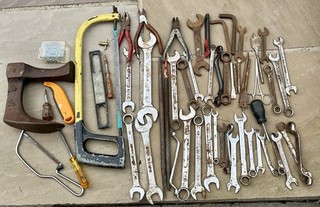 Joblot of Mixed Used Tools Spanner’s Screwdrivers Saws Drill Bits Pliers Etc