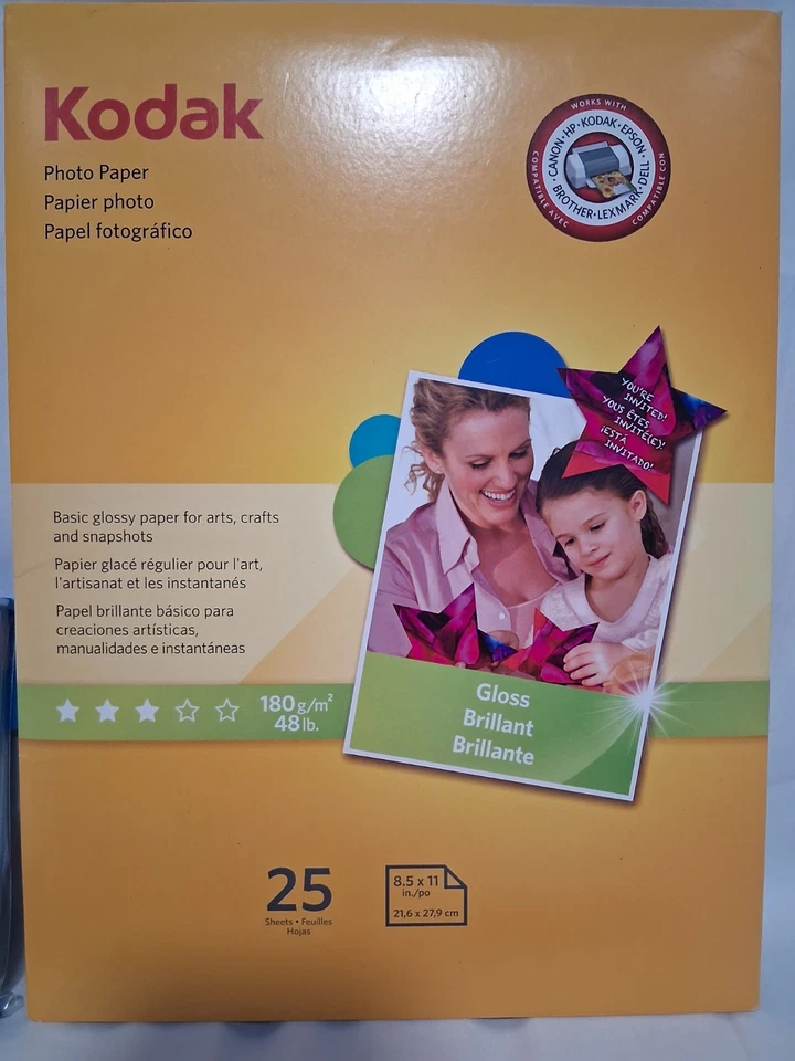 Kodak  & HP Glossy Photo Paper Lot 8"×10",  HP 4"x6", & 5"×7" with Envelopes - Image 2 of 4