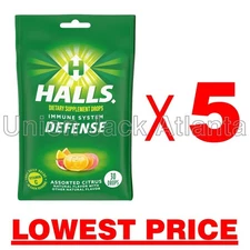 Halls Defense Citrus cough drops (30ct x 5 bags) exp 10/2026 - LOWEST PRICE