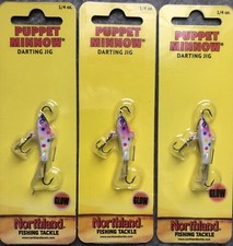 3 Northland Tackle Puppet Minnow Fishing Lure Jig Rap 1/4 Oz Purple Wonder T3