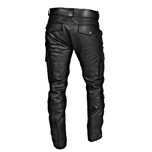 Herren Lederhose Steampunk Gothic Retro Motorradhose Hose Lang Slim Fit - Bild 8 von 28