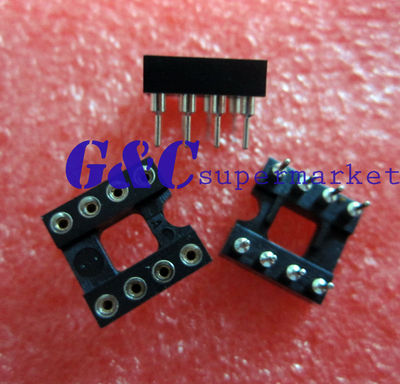 20pcs 8Pin DIP SIP Round IC Sockets Adaptor Solder Type gold plated machined