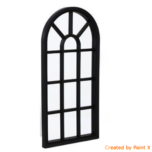 Arched Wall Mirror Glass Panel Window Style Shabby Vintage Hallway Home Decor - Picture 4 of 9