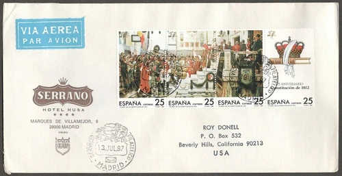 (AOP) Spain #2512 1987 175th Anniversary of Cadiz FDC