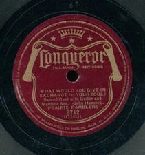 78tk-Hillbilly sacred-CONQUEROR 8712-Prairie Ramblers-(What would you give/Maple