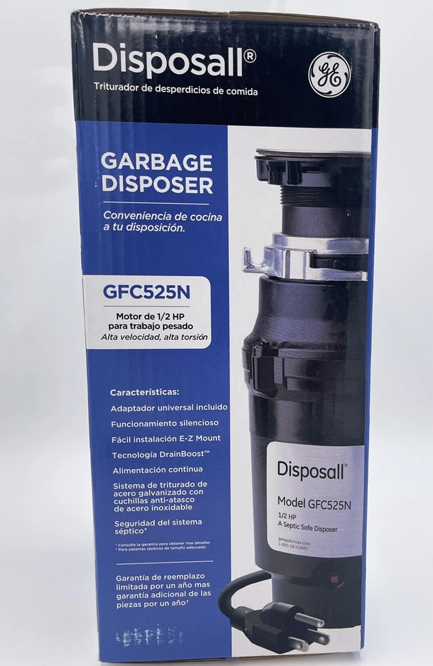 GE 1/2 Horsepower Continuous Feed Garbage Disposer Corded Disposall GFC525N 🇺🇸 - Image 3 of 4
