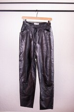 Vintage Black High Waist Leather Pants Size 6