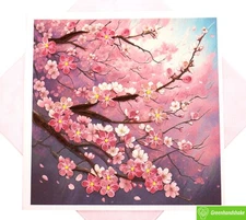 Cherry Blossom Dreams Quilling Greeting Card - Unique  Handmade Art.