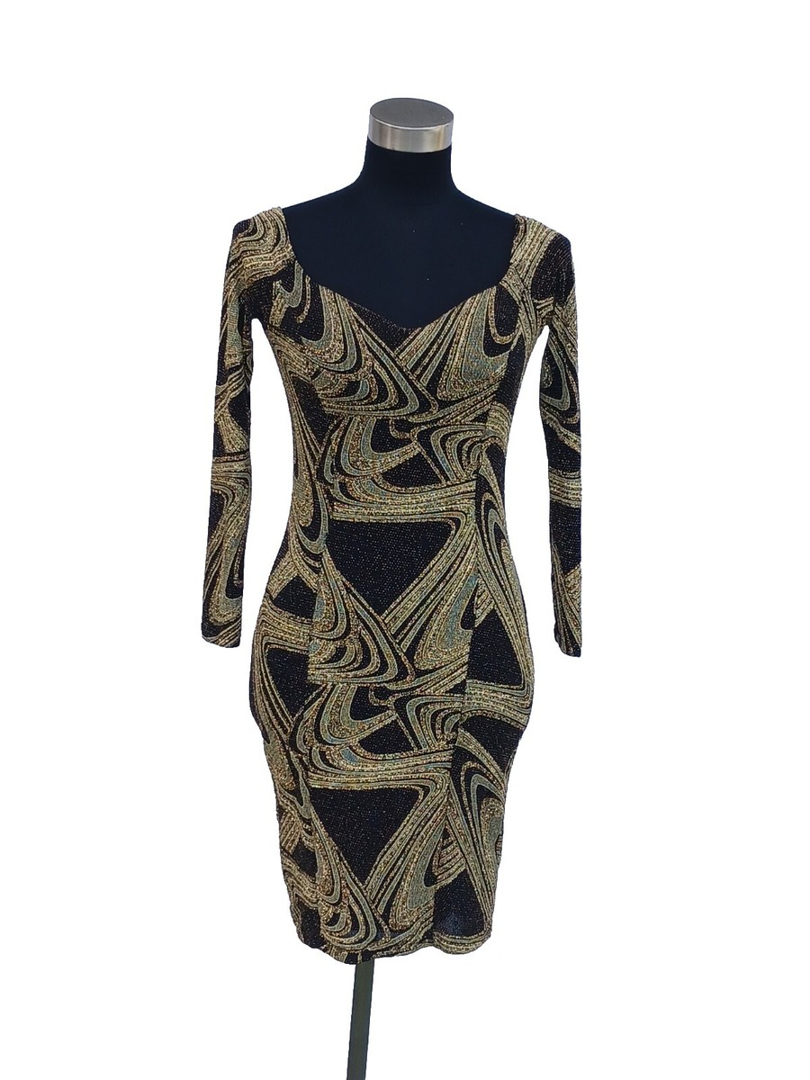 Vivace Dress Sz M Black Formal Beaded Evening Gold Mesh Beaded Sheath | eBay Vivace Dress Sz M Black Formal Beaded Evening Gold Mesh Beaded Sheath | eBay