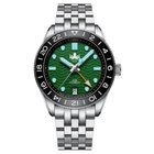 PHOIBOS Wave Master PY049A GMT Diver Green Steel 200m WR Men's Watch