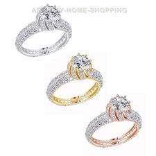 Bridal Band Eternity 3.0 CT Engagement Ring Round Diamond 14k Gold Set 675.72