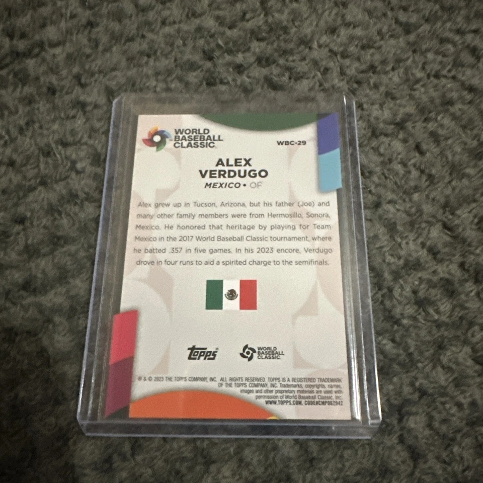 2023 Topps Series 2 WBC Stars Alex Verdugo WBC-29 Mexico - Image 2 of 2