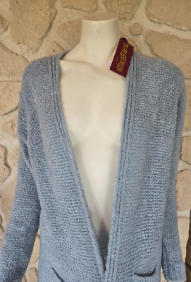 Gilet maille point fantaisie avec laine - - Femme