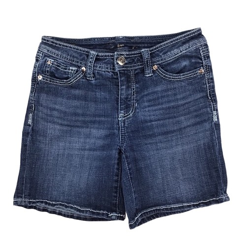 Seven7 Rodeo Shorts Women's 4 Dark Wash Blue Jean Denim Mid Rise ...