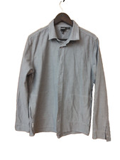 OAKLEY Mens Long Sleeve Solid Gray Button Up Shirt Size Large Zipper Pockets