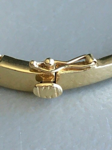 10Ct Estate Sapphire & Simulated Diamond Bangle Bracelet Gold Plated 925 Silver - Picture 5 of 6