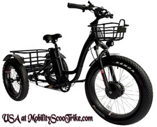 Fat Tire 3 Wheel Electric Trike Tricycle 48v HEAVY DUTY Off Road Adult Bike