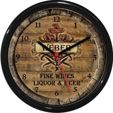 Personalized Wine Barrel Wall Clock  Beer Liquor Kitchen Bar Gift 0724
