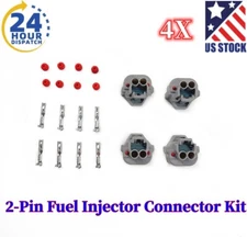 4Packs 2-Pin Fuel Injector Connector Plug Clip Kit FOR Nippon Denso 90980-11153