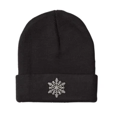 Beanies for Men Unique Snow Flake Embroidery Winter Hats Women Acrylic Skull Cap