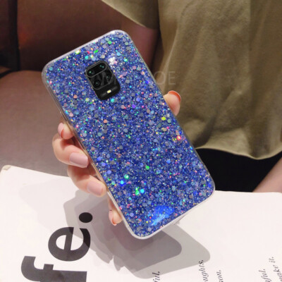 For Xiaomi Redmi Note 10 9s 8 7 Pro Shockproof Bling Glitter Silicone Case Cover
