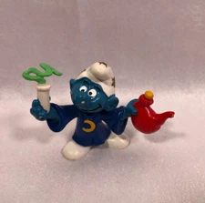 Smurfs Alchemist Smurf 20116 Magic Wizard Figurine Vintage PVC Toy Figure Bully